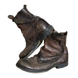 ROGUE Brown Leather Ankle Boots - Size 8